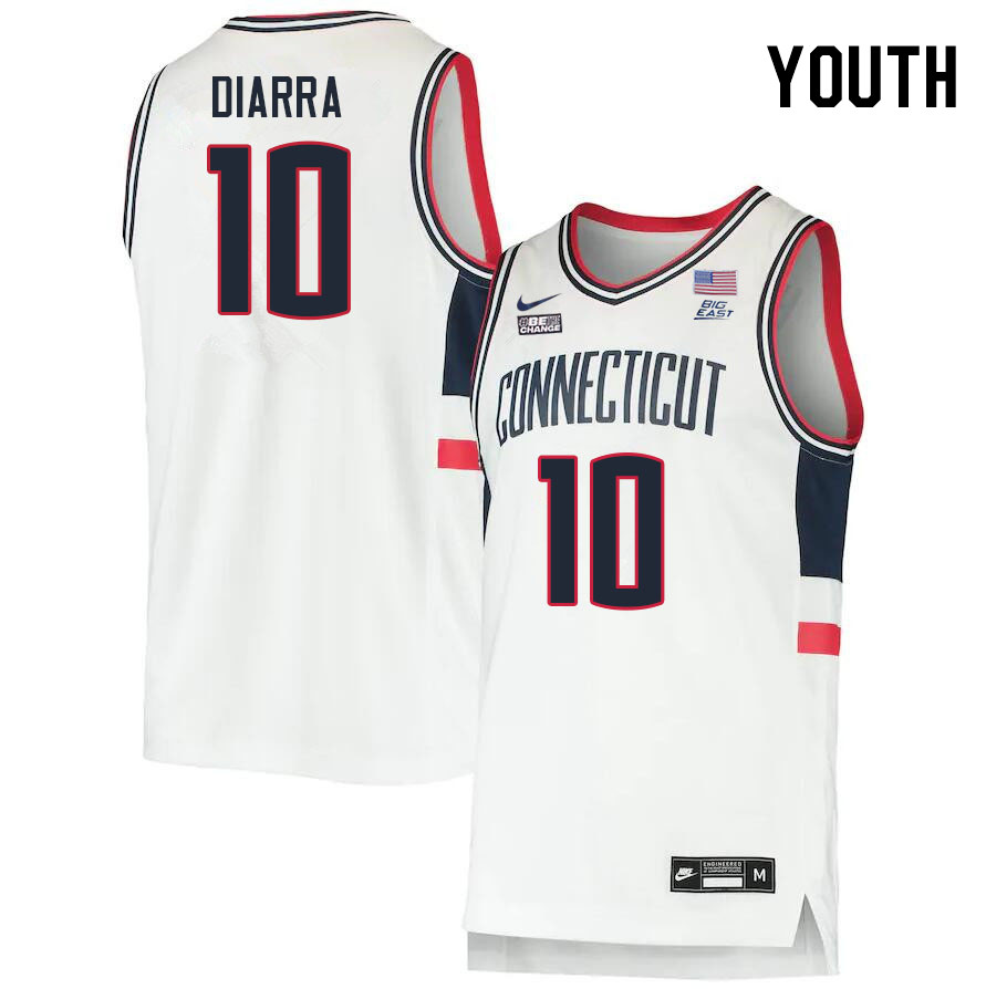 Youth #10 Hassan Diarra Uconn Huskies College 2022-23 Basketball Stitched Jerseys Stitched Sale-Whit